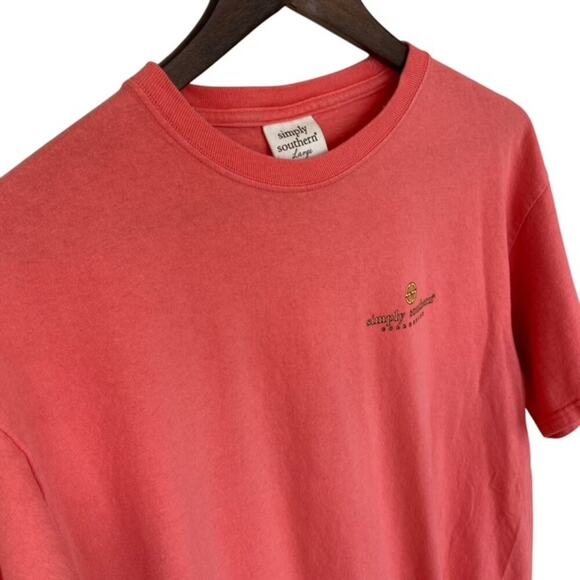 Simply Southern Coral "Happy Camper" T-Shirt - large - Picture 3 of 6